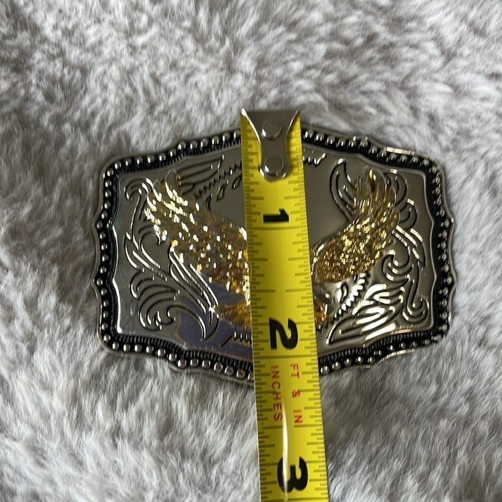Gold and Silver Eagle Belt Buckle - Picture 6 of 6